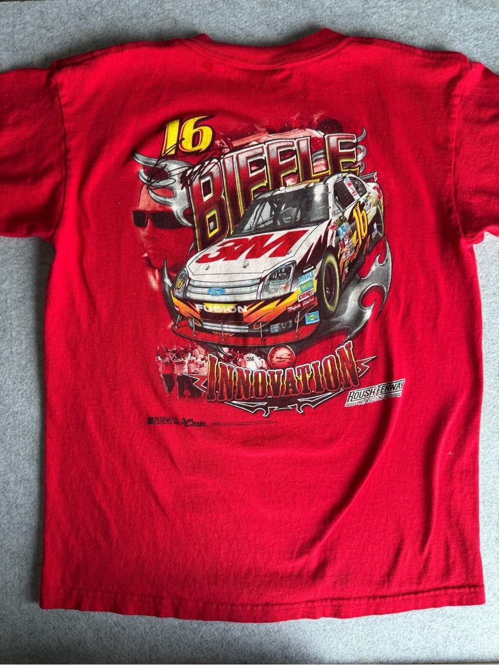NASCAR Vintage Greg Biffle Red Tee Youth Large